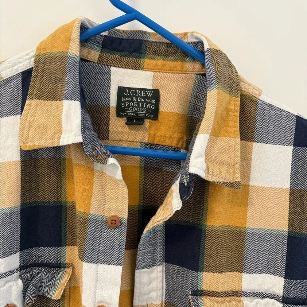 J.Crew Sporting Goods Plaid Flannel Shirt Men’s Large Button Down